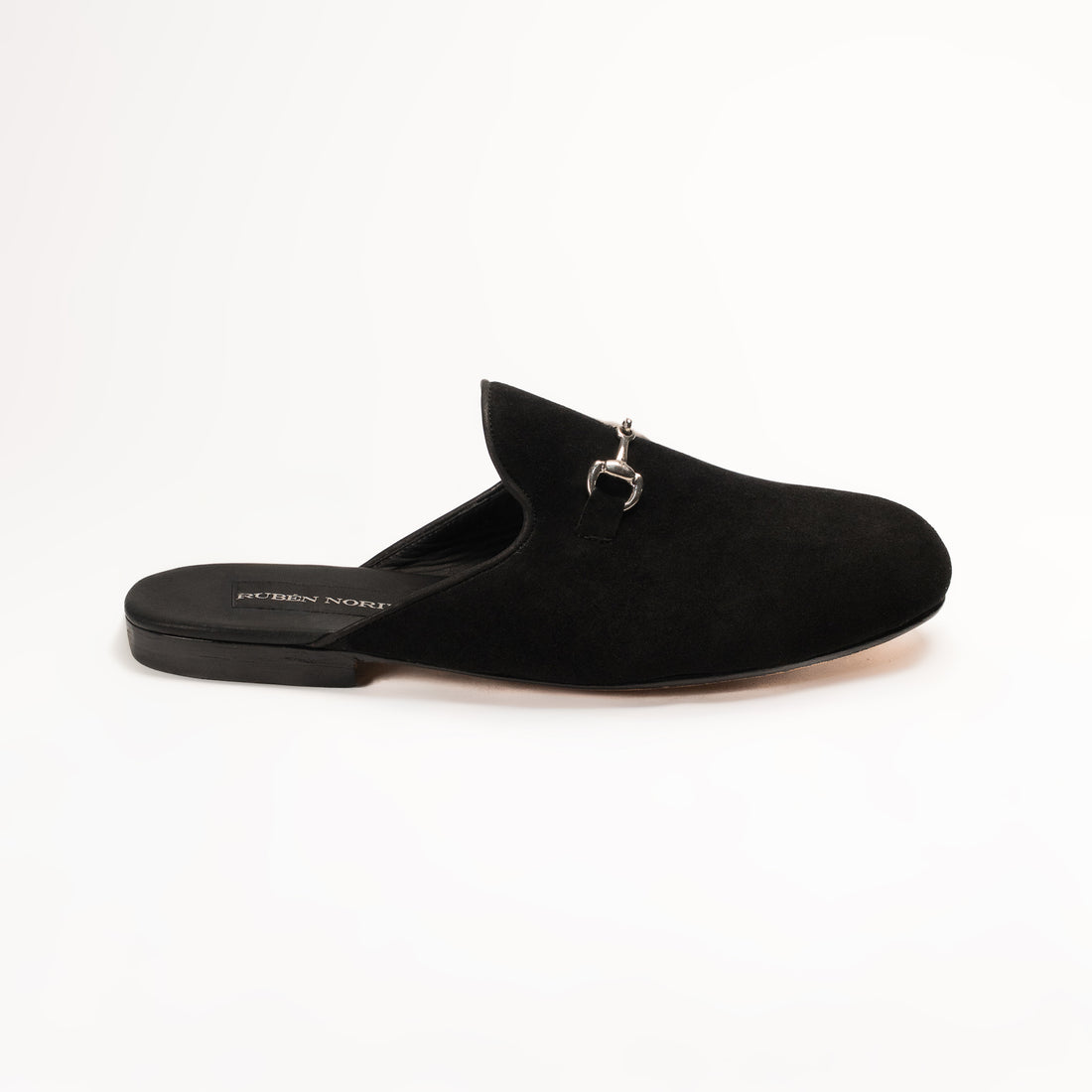 Mules Sello de la Noche Gamuza Negra