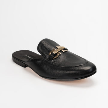 Mules Distincion Dorada Negro